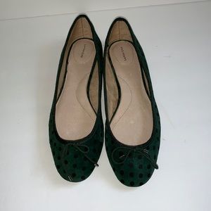 LANDS END Green Cloth Ballet Flats Size 8